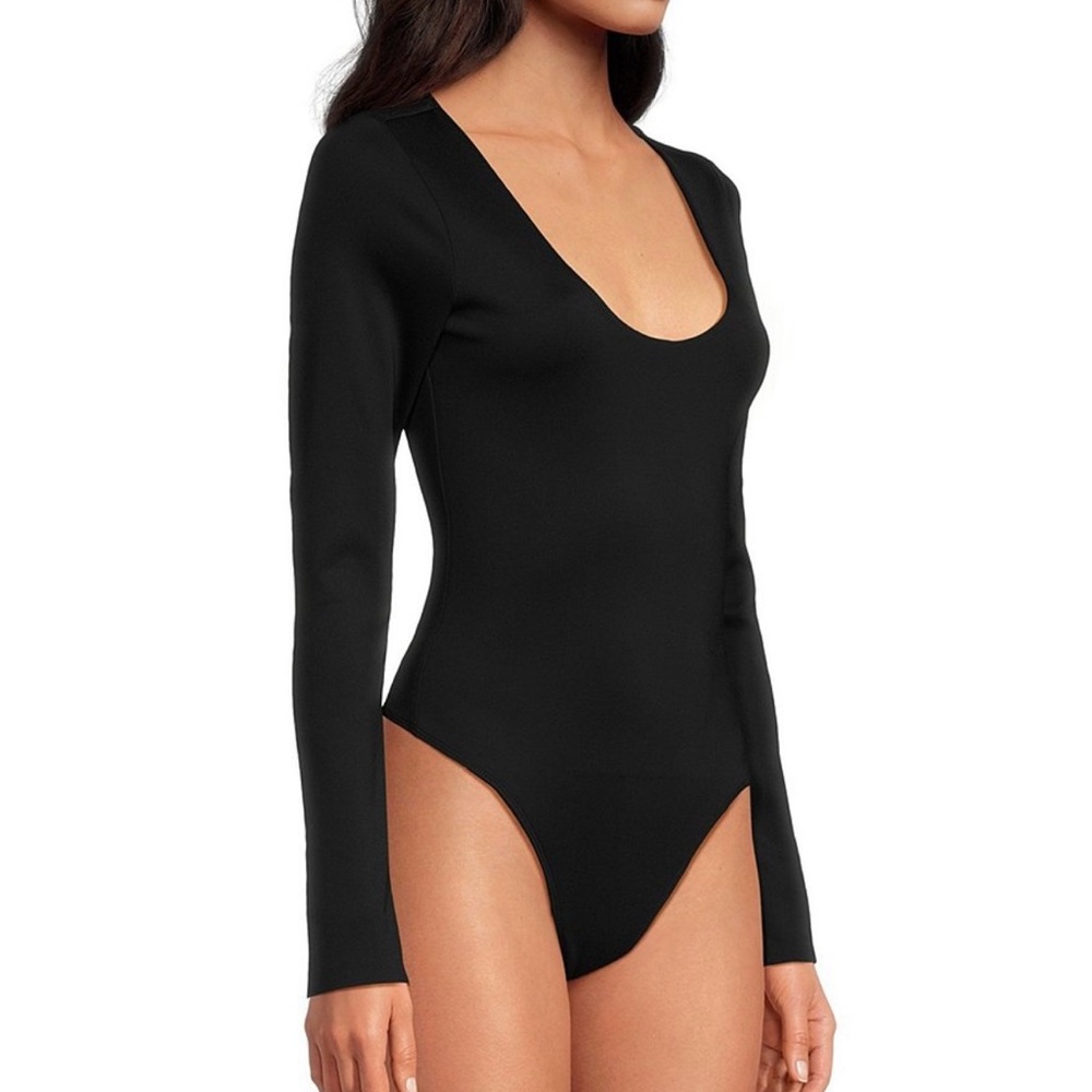 Good American Black Long Sleeve Bodysuit